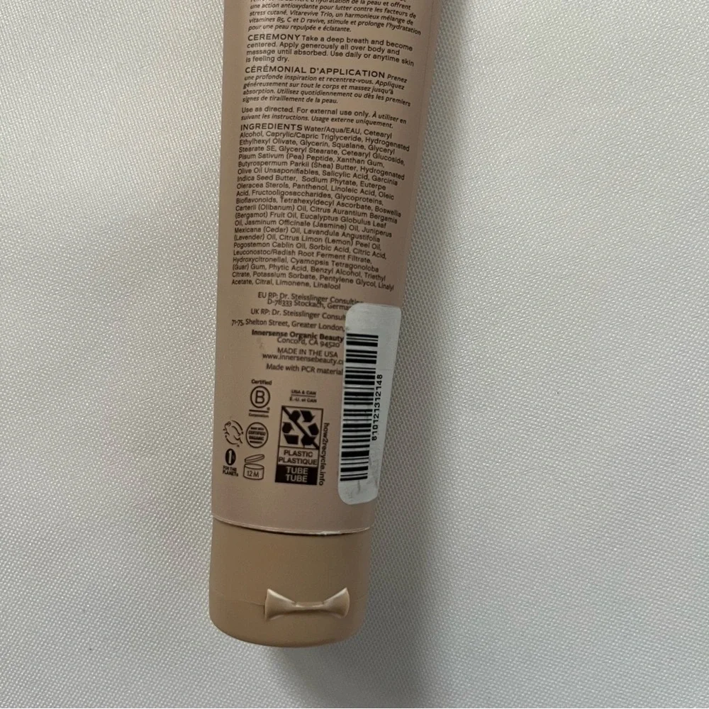Innersense Organic Beauty Renew Body Lotion Vegan & Cruelty-Free 2.0 Fl Oz NWT